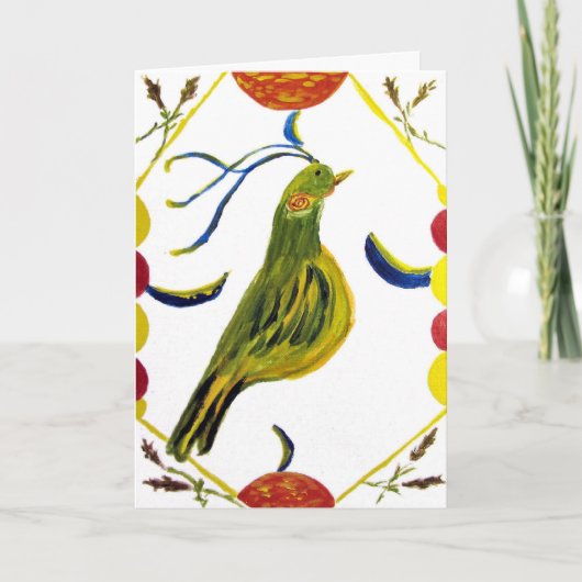 Wenskaart, Vakantie, VolksArt. Feestdagen Kaart (Voorkant)