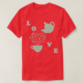 Wenskaart Valentinex27s Dag Teapot cup harten T-shirt (Design voorkant)