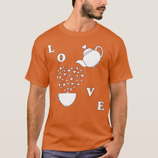 Wenskaart Valentinex27s Dag Teapot cup harten T-shirt