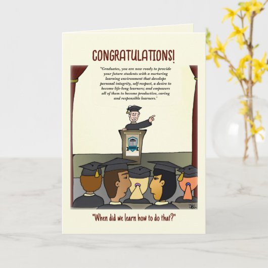 Wenskaart van afgestudeerden kaart (Gele Bloem)