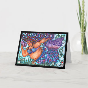 Wenskaart van Afrikaanse godin Fat Mermaid Kaart