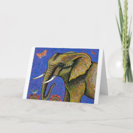 Wenskaart van Afrikaanse olifanten Feestdagen Kaart
