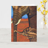 Wenskaart van Afrikaanse olifanten Kaart (Gele Bloem)