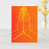 Wenskaart van Anjali/Namaskara Mudra Kaart (Gele Bloem)