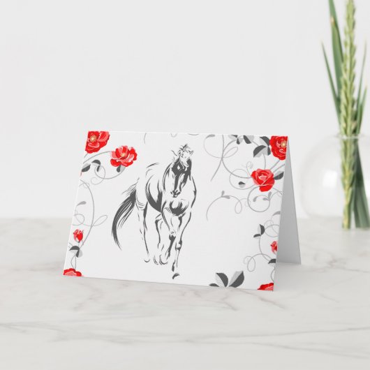 Wenskaart van barokpaarden (blanco) kaart (Voorkant)