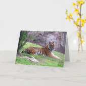 Wenskaart van Bengal Tiger Kaart (Gele Bloem)