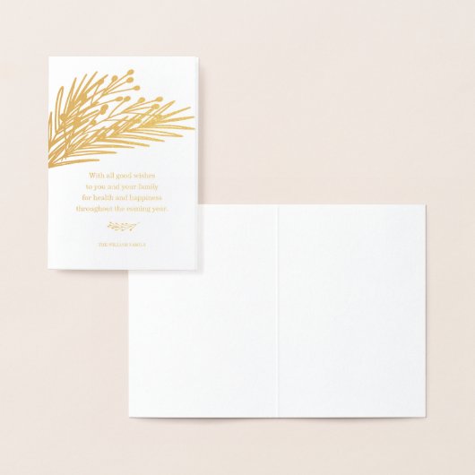 Wenskaart van bessen en bladeren folie kaarten (Display)