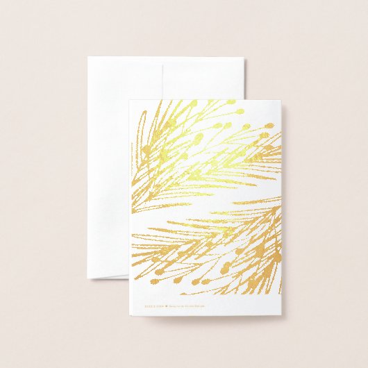 Wenskaart van bessen en bladeren folie kaarten (Met envelop)