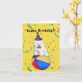 Wenskaart van Bichon Frise Kaart (Gele Bloem)