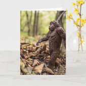 Wenskaart | van Bigfoot Sasquatch Kaart (Gele Bloem)