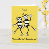 Wenskaart van bijenknieren kaart (Gele Bloem)