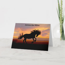 Wenskaart van Black Horse Sunset over de Miles Bedankkaart