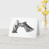 Wenskaart van blanco paarden kaart (Gele Bloem)