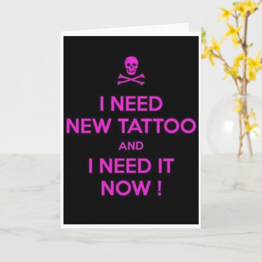 Wenskaart van blanco tattoo kaart (Gele Bloem)