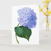 Wenskaart van blauwe hydrangea kaart (Gele Bloem)