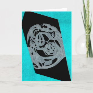 Wenskaart van blauwgroen oorsprong kaart