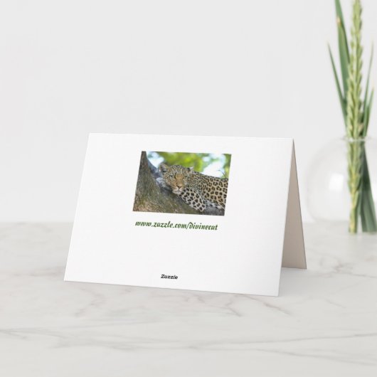 wenskaart van boomluipaard kaart (Achterkant)