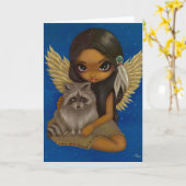 wenskaart van "Brother Raccoon" Kaart (Gele Bloem)