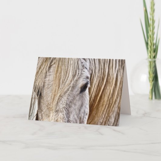 wenskaart van bruin paard feestdagen kaart (Voorkant)