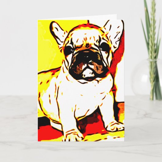 Wenskaart van bulghondpuppy kaart (Voorkant)