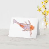 Wenskaart van Carp Woodblocks Kaart (Gele Bloem)