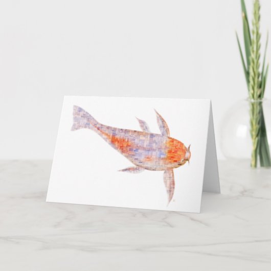 Wenskaart van Carp Woodblocks Kaart (Voorkant)