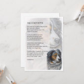 wenskaart van Collie Dog Comforter Poetry Kaart (Voorkant / Achterkant in situ)