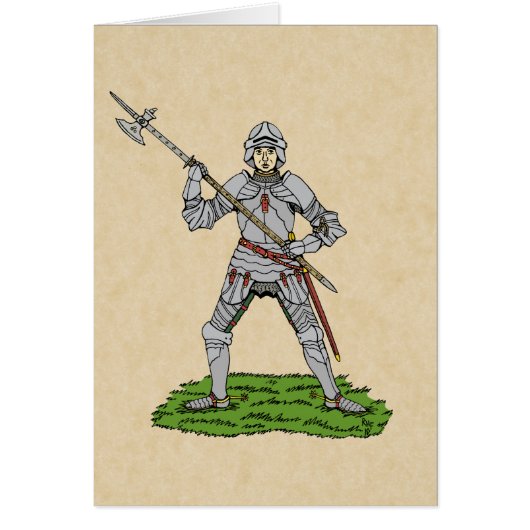 Wenskaart van de 15e eeuw Engels Knight (Voorkant)