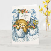  Wenskaart van de Aankomst van de Puppy Kaart (Gele Bloem)