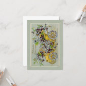  Wenskaart van de Birthday Car en Flowers Kaart (Voorkant / Achterkant in situ)