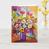 Wenskaart van de Bloemen van de Vaas van het Kaart (Gele Bloem)