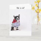 Wenskaart van de Boston Terrier Kaart (Gele Bloem)