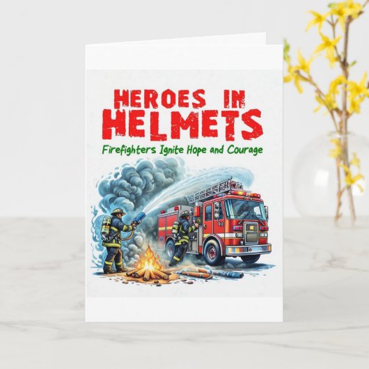 Wenskaart van de brandweerman kaart (Gele Bloem)