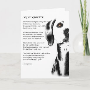 Wenskaart van de Dalmatische Dog Comforter Poetry Kaart