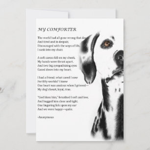 wenskaart van de Dalmatische Dog Comforter Poetry Kaart