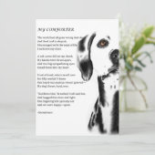 wenskaart van de Dalmatische Dog Comforter Poetry Kaart (Staand voorkant)
