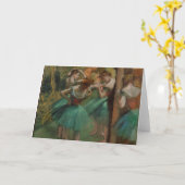 Wenskaart van de Dansers van Edgar Degas het Roze Kaart (Gele Bloem)