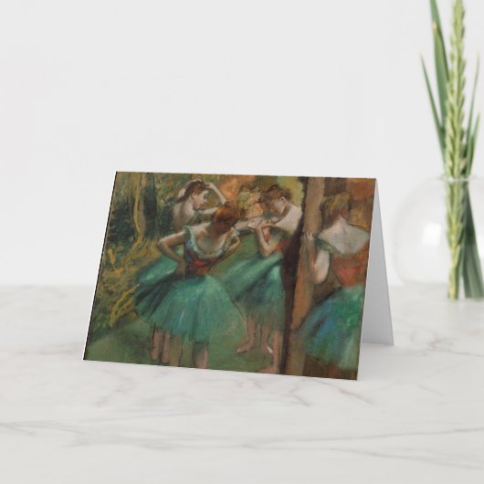 Wenskaart van de Dansers van Edgar Degas het Roze Kaart (Voorkant)
