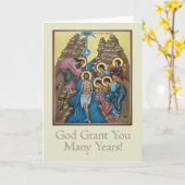 Wenskaart van de doop kaart (Gele Bloem)