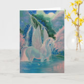 Wenskaart van de Eenhoorn van de "iriserende Kaart (Gele Bloem)