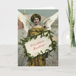 Wenskaart van de Fee van Kerstmis van de Engel van Feestdagen Kaart