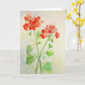 Wenskaart van de Geranium van de waterverf het Kaart (Gele Bloem)