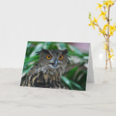 Wenskaart van de grote uil kaart (Gele Bloem)