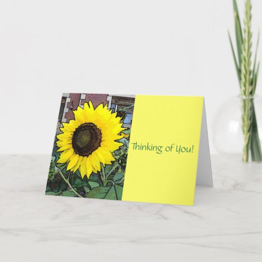 Wenskaart van de grote zonnebloem kaart (Voorkant)