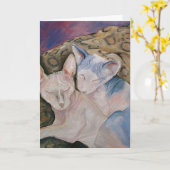 Wenskaart van de het katkat van de sfinx het Kale Kaart (Gele Bloem)