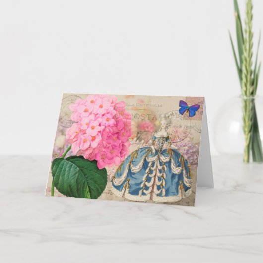 Wenskaart van de Hydrangea hortensia van Redoute Kaart (Voorkant)