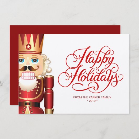 Wenskaart van de kerstfeestdag van Nutcracker (Voorkant / Achterkant)