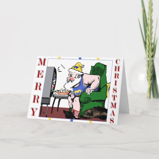 Wenskaart van de Kerstman Feestdagen Kaart (Voorkant)