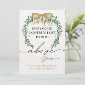 Wenskaart van de Kersttekst Jakobus 1:17 Feestdagenkaart (Staand voorkant)