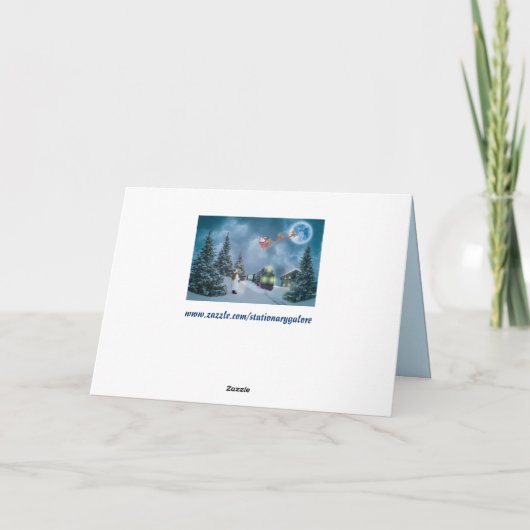 wenskaart van de kersttrein kaart (Achterkant)